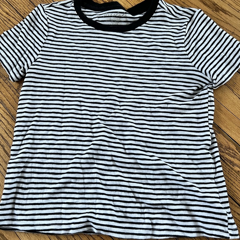 Essentials Black and White Striped Tee